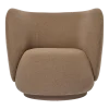 Fauteuil en polyester recyclé marron 87x76cm Rico Lounge - Ferm Living