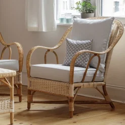 Fauteuil en rotin naturel avec coussin Nantucket - KOK