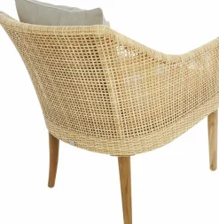 Fauteuil en résine nature coussin marron Sao Paulo - KOK