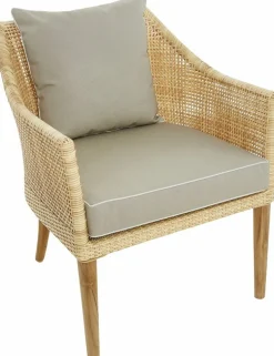 Fauteuil en résine nature coussin marron Sao Paulo - KOK