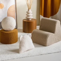 Fauteuil en sherpa bouclé biscuit 60x50cm Cloud chair - Wigiwama