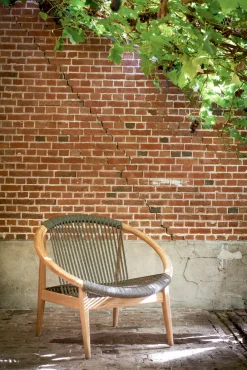 Fauteuil en teck et cordes dune blanche Frida - Vincent Sheppard