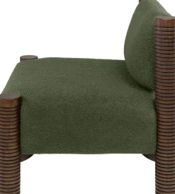 Fauteuil en textile vert et bois 80x70cm Mezze - Versmissen