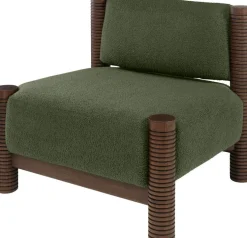 Fauteuil en textile vert et bois 80x70cm Mezze - Versmissen