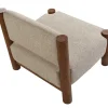 Fauteuil en tissu beige et bois mindi 80x70,5cm Mezze - Versmissen