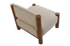 Fauteuil en tissu beige et bois mindi 80x70,5cm Mezze - Versmissen
