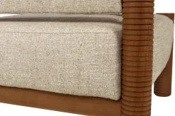 Fauteuil en tissu beige et bois mindi 80x70,5cm Mezze - Versmissen