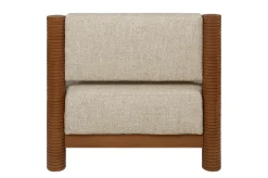 Fauteuil en tissu beige et bois mindi 80x70,5cm Mezze - Versmissen