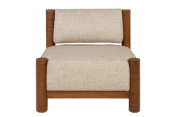 Fauteuil en tissu beige et bois mindi 80x70,5cm Mezze - Versmissen