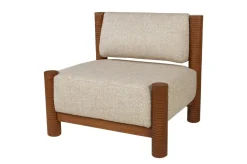 Fauteuil en tissu beige et bois mindi 80x70,5cm Mezze - Versmissen