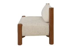 Fauteuil en tissu beige et bois mindi 80x70,5cm Mezze - Versmissen