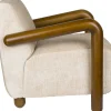 Fauteuil en tissu beige et bois Robinson - Dutchbone