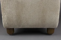 Fauteuil en tissu beige et bois Robinson - Dutchbone