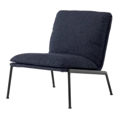 Fauteuil en tissu bleu et aluminium noir Muno LN18 - &tradition