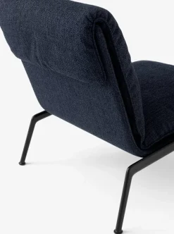 Fauteuil en tissu bleu et aluminium noir Muno LN18 - &tradition