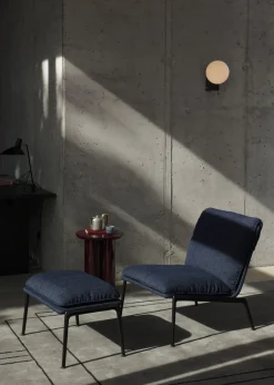 Fauteuil en tissu bleu et aluminium noir Muno LN18 - &tradition