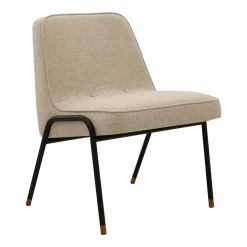 Fauteuil en tissu boucle crème et métal 70 x 62 cm - 366 Concept