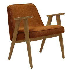 Fauteuil en tissu bouclé et chêne foncé 66 x 64 cm Série 366 - 366 Concept