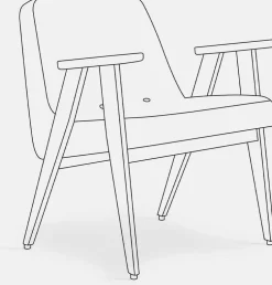 Fauteuil en tissu bouclé et chêne foncé 66 x 64 cm Série 366 - 366 Concept