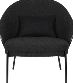 Fauteuil en tissu bouclé noir Rodin - Dutchbone
