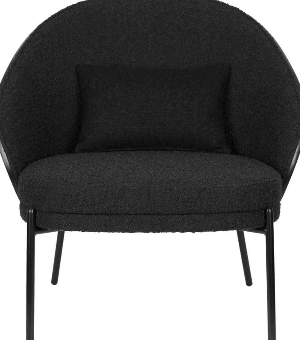 Fauteuil en tissu bouclé noir Rodin - Dutchbone