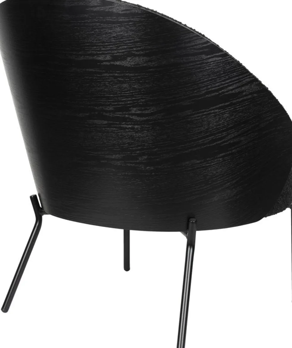 Fauteuil en tissu bouclé noir Rodin - Dutchbone