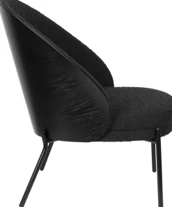 Fauteuil en tissu bouclé noir Rodin - Dutchbone