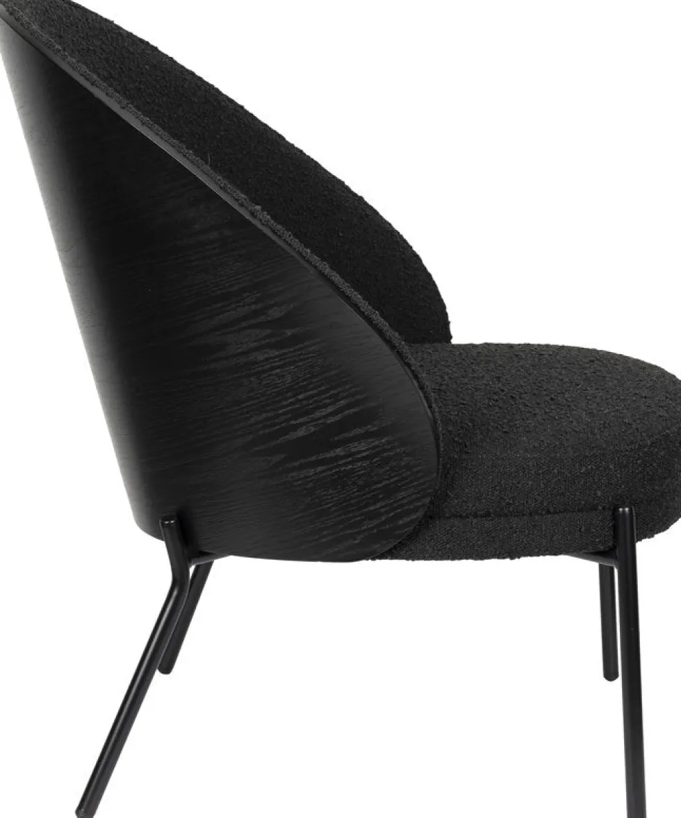 Fauteuil en tissu bouclé noir Rodin - Dutchbone