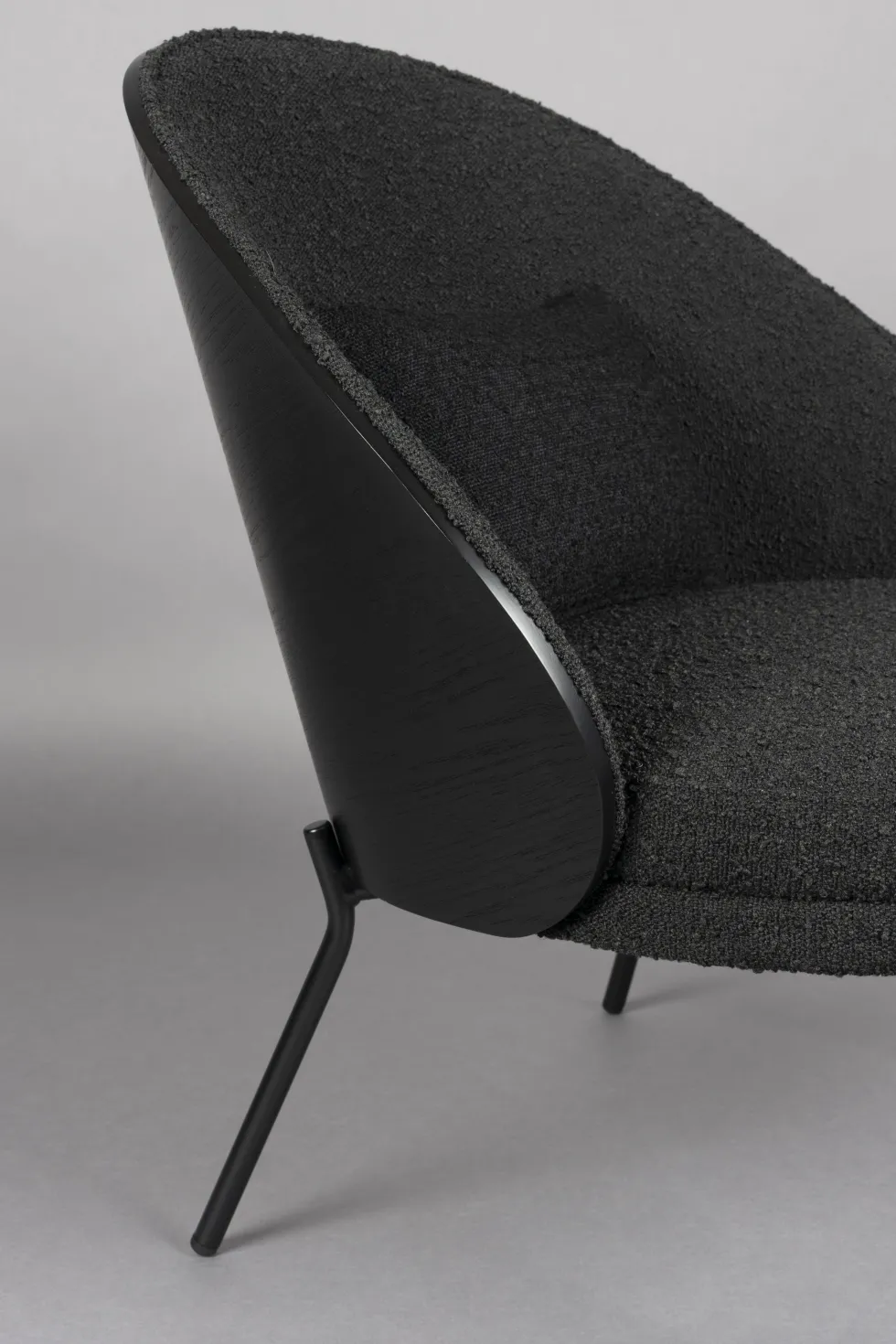 Fauteuil en tissu bouclé noir Rodin - Dutchbone