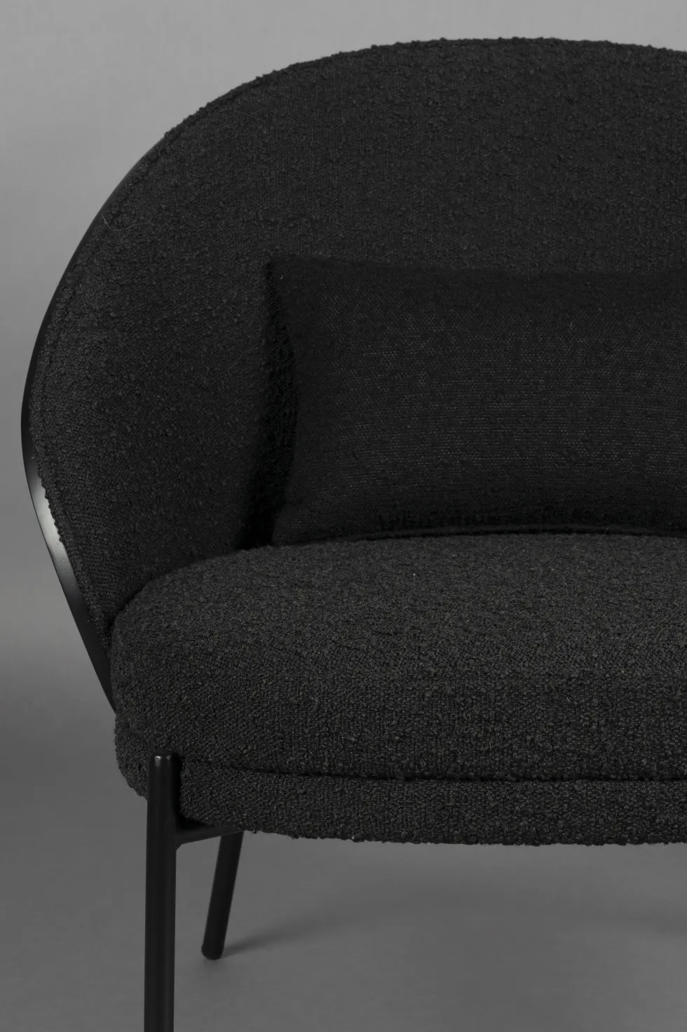 Fauteuil en tissu bouclé noir Rodin - Dutchbone