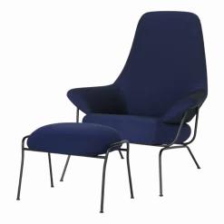 Fauteuil en tissu et repose-pieds Ink Hai - Hem
