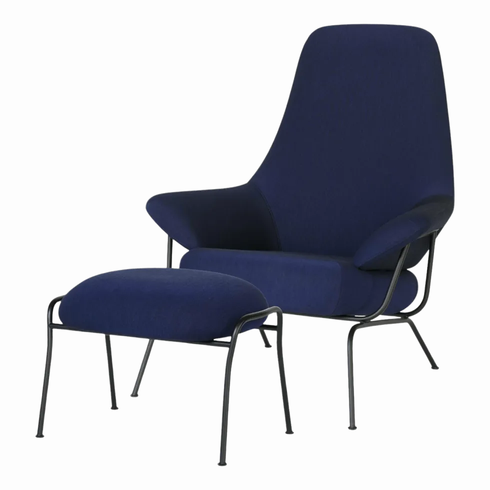 Fauteuil en tissu et repose-pieds Ink Hai - Hem