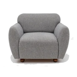 Fauteuil en tissu gris clair avec accoudoirs 90x86cm Eddy - Home Design