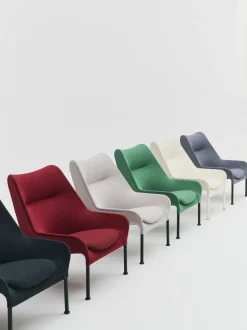 Fauteuil en tissu rouge et acier noir O2 - HAY