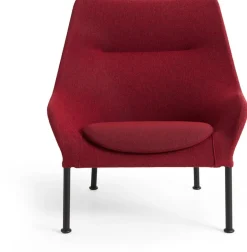 Fauteuil en tissu rouge et acier noir O2 - HAY