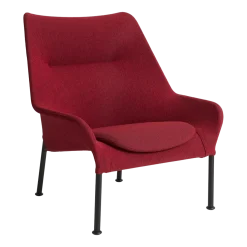 Fauteuil en tissu rouge et acier noir O2 - HAY