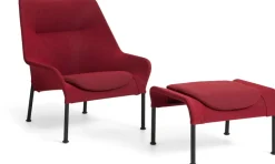 Fauteuil en tissu rouge et acier noir O2 - HAY
