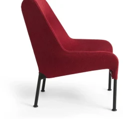 Fauteuil en tissu rouge et acier noir O2 - HAY