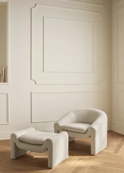 Fauteuil en tissus monza bouclé beige Mielo - Bolia