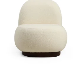 Fauteuil en tissu texturé blanc crème 85x74x75cm Tina - The Cool Republic