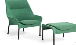 Fauteuil en tissu vert et acier noir O2 - HAY