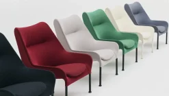 Fauteuil en tissu vert et acier noir O2 - HAY