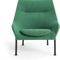 Fauteuil en tissu vert et acier noir O2 - HAY