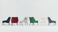 Fauteuil en tissu vert et acier noir O2 - HAY