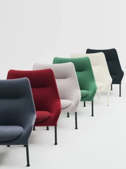 Fauteuil en tissu vert et acier noir O2 - HAY