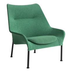 Fauteuil en tissu vert et acier noir O2 - HAY
