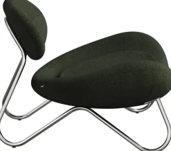Fauteuil en tissu vert foncé et acier chrome Meadow - Woud