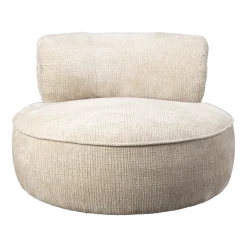 Fauteuil en velours beige Tilbury - Dutchbone