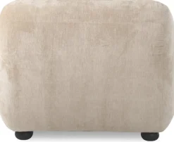 Fauteuil en velours beige Wyatt - Dutchbone