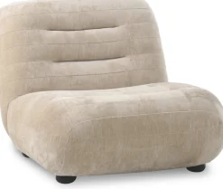 Fauteuil en velours beige Wyatt - Dutchbone